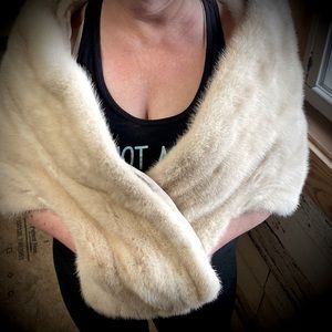 Vintage Mink Stole Silver